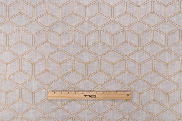 Valiant Fabrics Optic Embroidered Drapery Fabric in Wheat 