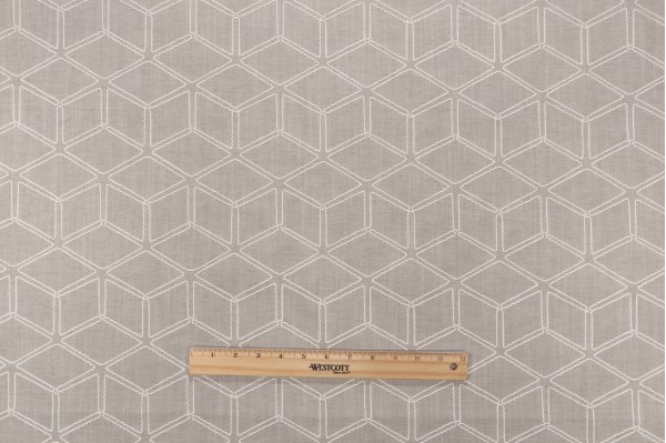 Sample of Valiant Fabrics Optic Embroidered Drapery Fabric in Gray 