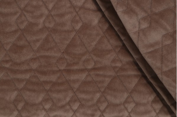 Argyle Quilted Velvet Upholstery Fabric in Toffee