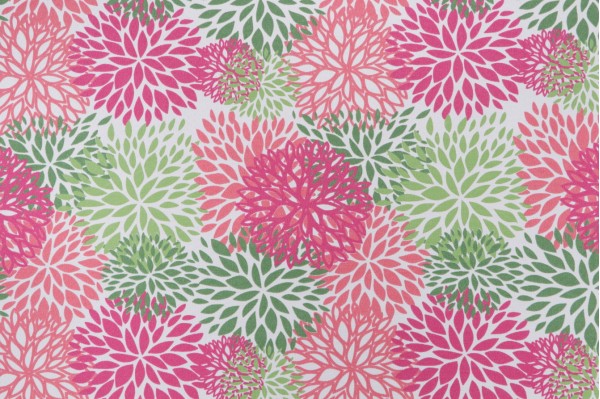 Premier Prints Blooms Printed Polyester Outdoor Fabric in Jazz Pink