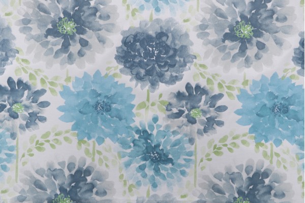 Richloom Gardenias Printed Polyester Outdoor Fabric in Cool
