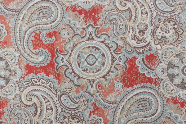 Richloom Houssie Printed Polyester Outdoor Fabric in Cinnabar