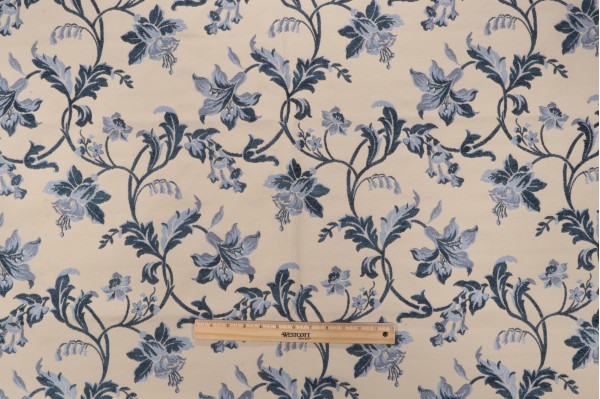 Violet Tapestry Upholstery Fabric in Indigo