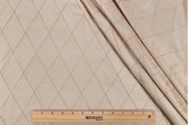 Click for 3 Yards Diamond Stitch Pintuck Silk Drapery Fabric in Latte Diamond Stitch Pintuck Silk Drapery Fabric in Latte