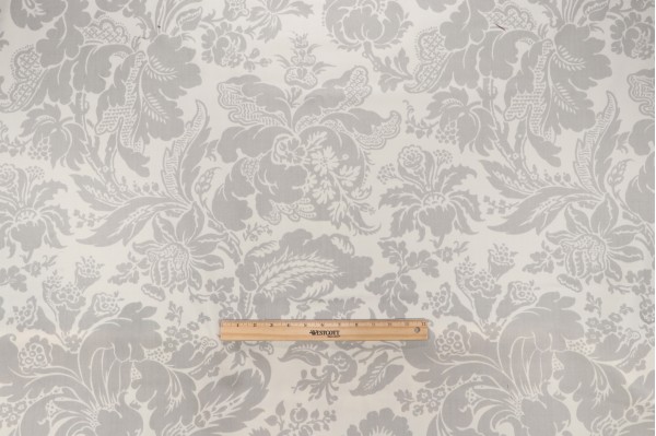 Fonthill Elizabeth Damask Printed Wool Drapery Fabric in Paloma