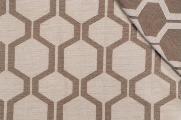 Scalamandre Hex Woven Chenille Upholstery Fabric in Cremini