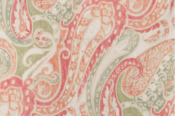 Fonthill Bijan Printed Cotton Drapery Fabric in Red/Green