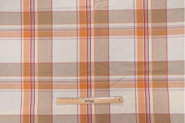 Fonthill Merengue Woven Decorator Fabric in Tangerine/Brown