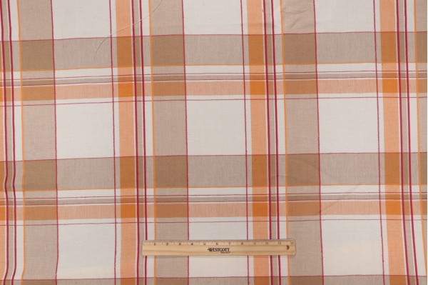 Fonthill Merengue Woven Decorator Fabric in Tangerine/Brown