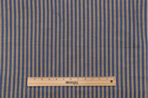 Grey Watkins Navarra Stripe Woven Upholstery Fabric in Blue