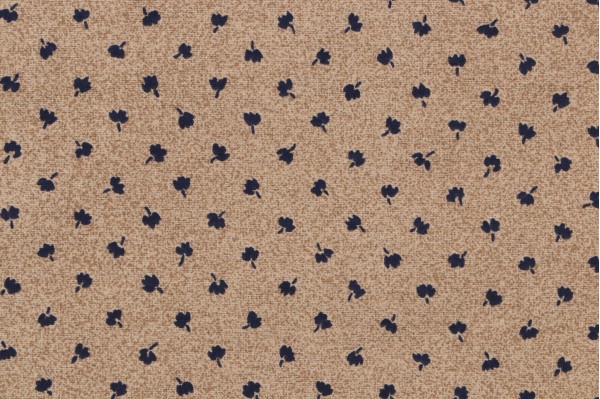 Scalamandre Clover Printed Drapery Fabric in Blue/Light Brown