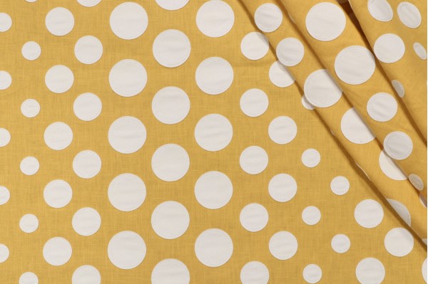 Hilary Farr Cirque Du Hilary Applique Embroidered Drapery Fabric in 8-Daffodil for Covington