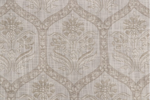 Thibaut Caton F94127 Printed Cotton Muslin Drapery Fabric in Beige