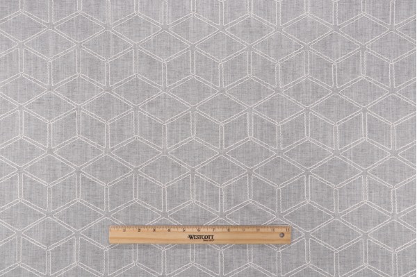 Valiant Fabrics Optic Embroidered Drapery Fabric in Patina