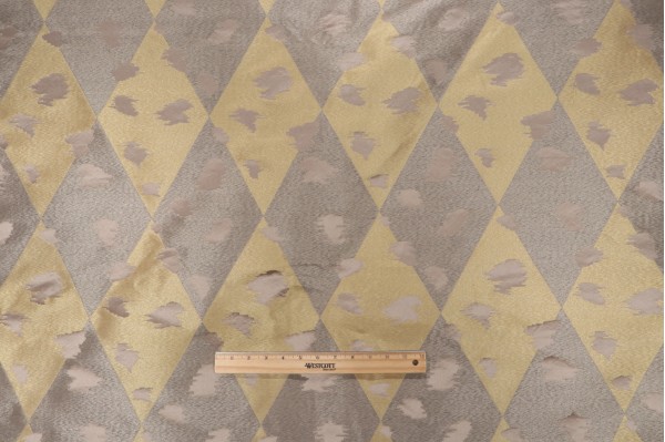 Scalamandre Capulet Damask Decorator Fabric in Gold & Silver