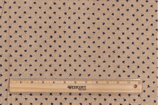 Scalamandre Clover Printed Drapery Fabric in Blue/Light Brown