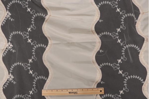 Click for .63 Yards Old World Weavers Dorisse Sheer Embroidered Drapery Fabric in Chantilly Old World Weavers Dorisse Sheer Embroidered Drapery Fabric in Chantilly