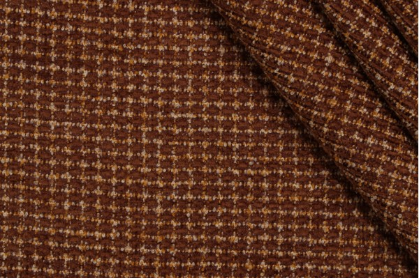 Darcy Woven Chenille Upholstery Fabric in Brown/Gold