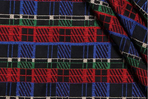 Scalamandre Silk Woven Decorator Fabric in Black/Multi