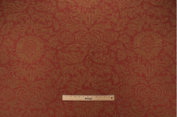 Austell Damask Decorator Fabric in Cinnabar