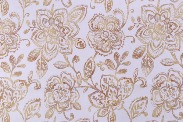 Click for 2 Yards Crypton Bouquet High Performance Printed Decorator Fabric in Golden Crypton Bouquet High Performance Printed Decorator Fabric in Golden