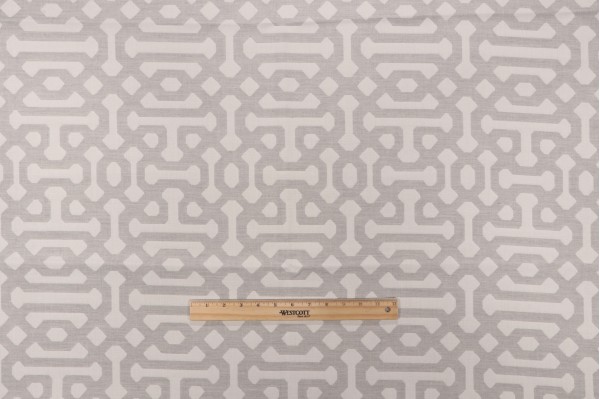 Sunbrella Fretwork 45991-0002 Woven Solution Dyed Acrylic Outdoor Fabric in Pewter
