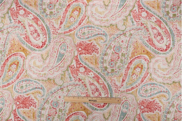 1 Yard Richloom Stanton Printed Linen Blend Drapery Fabric in Persia
