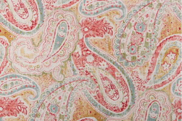 1 Yard Richloom Stanton Printed Linen Blend Drapery Fabric in Persia