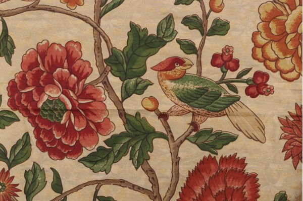 Scalamandre Printed Silk Drapery Fabric in Multi