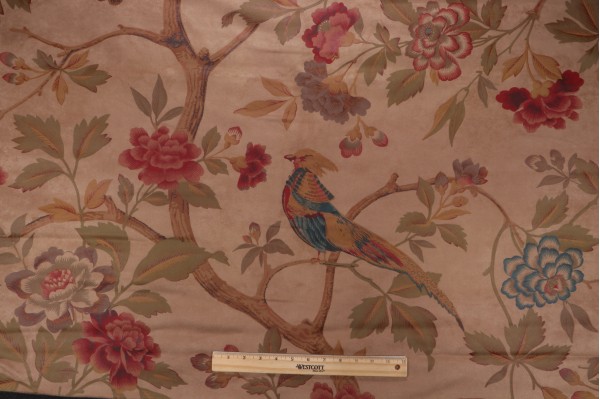 Old World Weavers Faison on Latte Suede Printed Drapery Fabric in Original