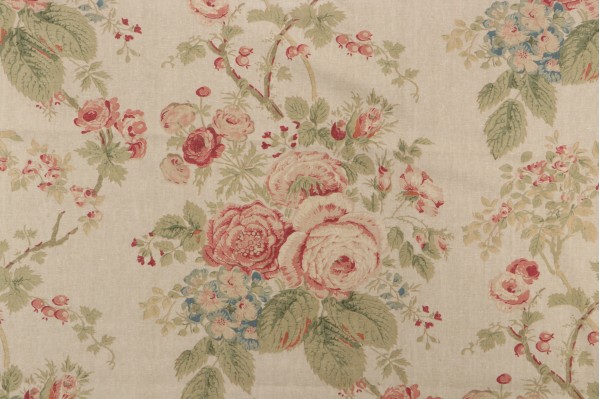 Old World Weavers Revelino Printed Linen Blend Drapery Fabric in Chintz