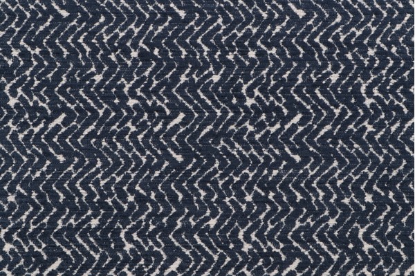 Zig-Zag Woven Chenille Upholstery Fabric in Indigo