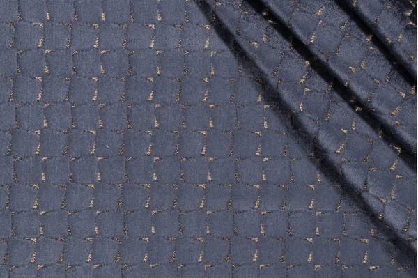 Graves Velvet Upholstery Fabric in Denim