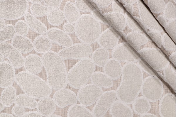 Pebble Velvet Upholstery Fabric in Oyster