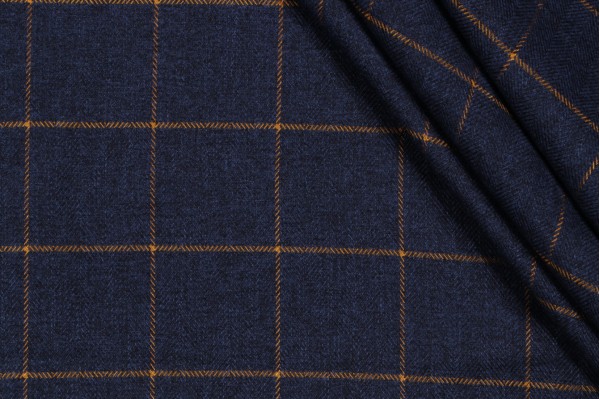 Strut Woven Upholstery Fabric in Navy