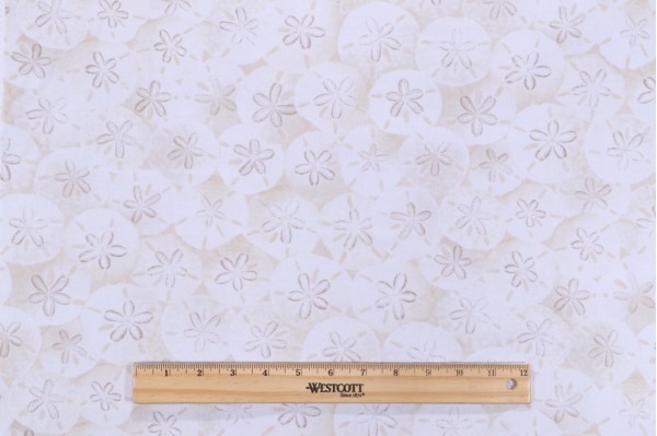 Fabrics Of SoHo Packed Beach Comber - Sand Dollars on Beach Printed Cotton Craft Fabric in Sand for Timeless Treasures