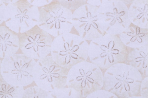Fabrics Of SoHo Packed Beach Comber - Sand Dollars on Beach Printed Cotton Craft Fabric in Sand for Timeless Treasures