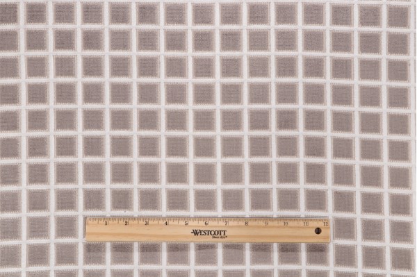 Velvet Check Upholstery Fabric in Pewter