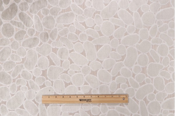 Pebble Velvet Upholstery Fabric in Oyster