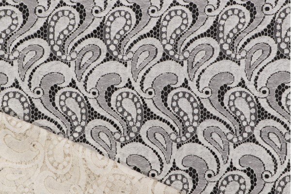 Scalamandre Ispahan Sheer Lace Drapery Fabric in Beige