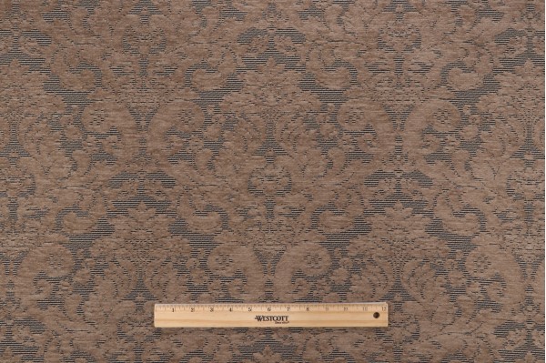 Scalamandre Damask Woven Chenille Upholstery Fabric in Stone
