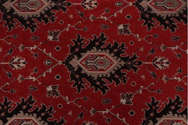 Ravi Woven Chenille Upholstery Fabric in Multi Red 