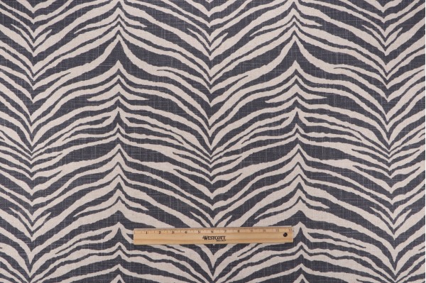 Impress Safari Printed Drapery Fabric in Graphite 