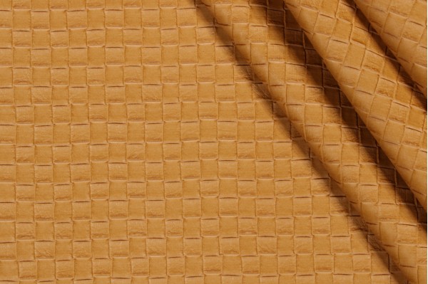 Basketweave Vinyl Upholstery Fabric in Goldenrod 