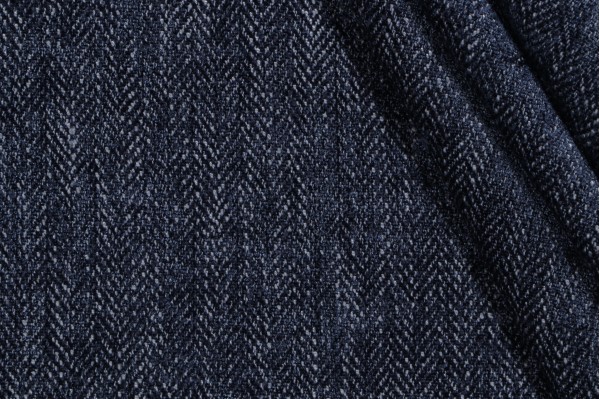 New View Woven Chenille Upholstery Fabric in Navy