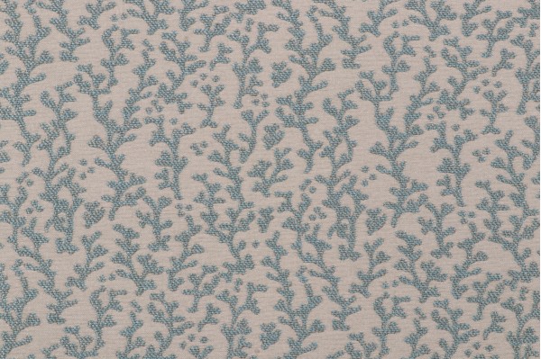 Coral Woven Upholstery Fabric in Aqua