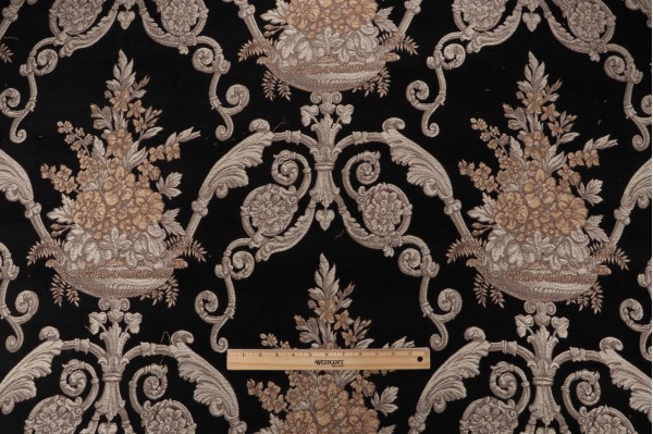 Scalamandre Marquise Woven Chenille Upholstery Fabric in Black 
