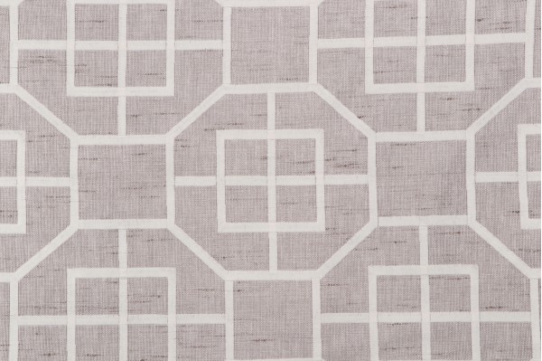 Heritage Fabrics Octagon Embroidered Drapery Fabric in Linen