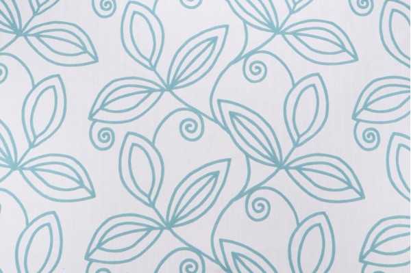 Heritage Fabrics Botanique Embroidered Drapery Fabric in Turquoise