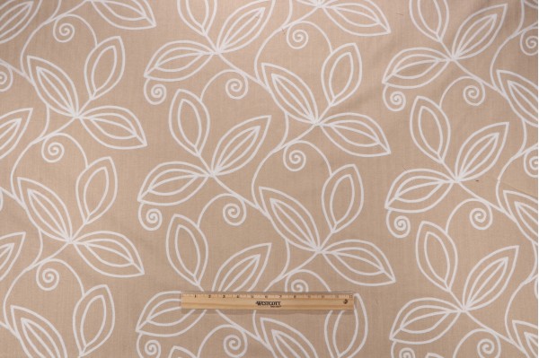 Sample of Heritage Fabrics Botanique Embroidered Drapery Fabric in Straw 